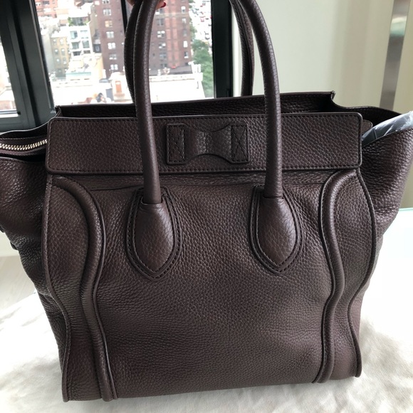 Celine Mini Luggage in Brown Grained Leather - Picture 2 of 5